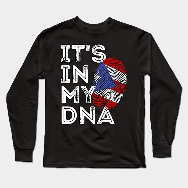 IT'S IN MY DNA Puerto Rico Rican Flag Long Sleeve T-Shirt by Arts-lf